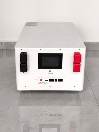16,38 kwh 48V (51.2V) LiFePO4 akumulators hibrīda invertoriem, JKBMS, CALB Grade A 320Ah, horizontālais