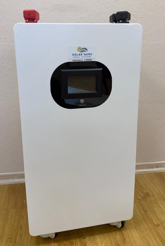 16,38 kwh 48V (51.2V) LiFePO4 akumulators hibrīda invertoriem, JKBMS, CALB Grade A 320Ah, vertikālais