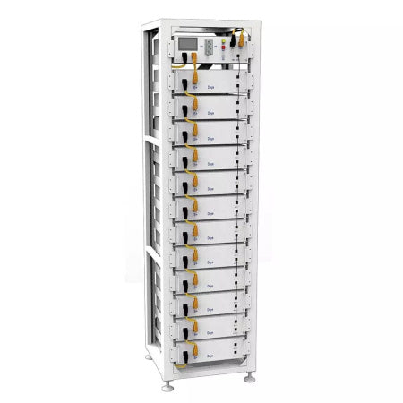 DEYE 61,44kwh (12x 5.12kwh) HV BOS-GM5.1 akumulatoru tornis ar iekļautu BMS un plauktu sistēmu